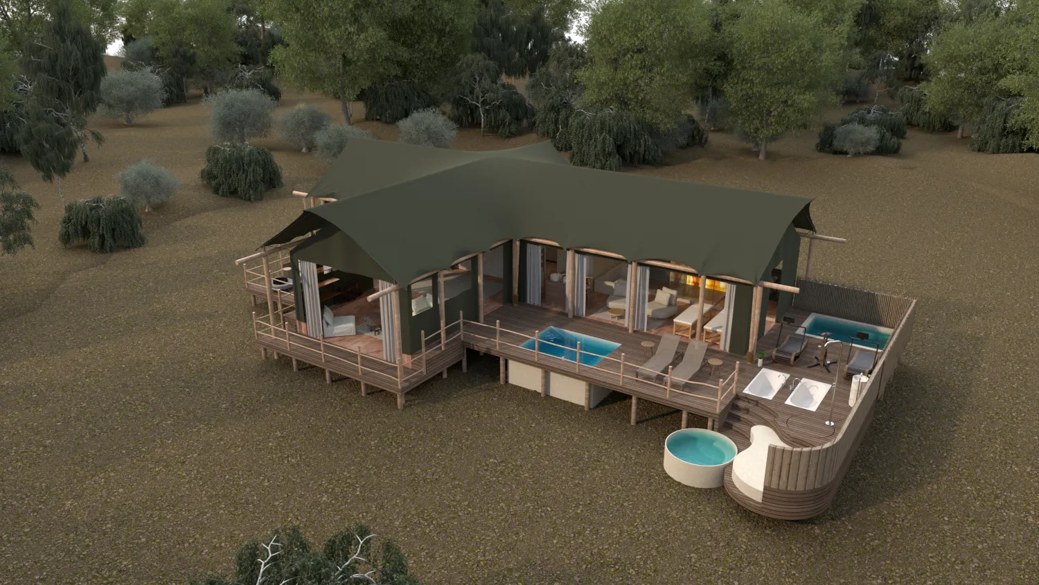 Safari-Zelt-Interieur – Barefoot Luxury Lodge