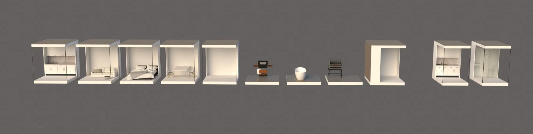Modulare Containerhäuser – Vorentwürfe · Ansicht 1
