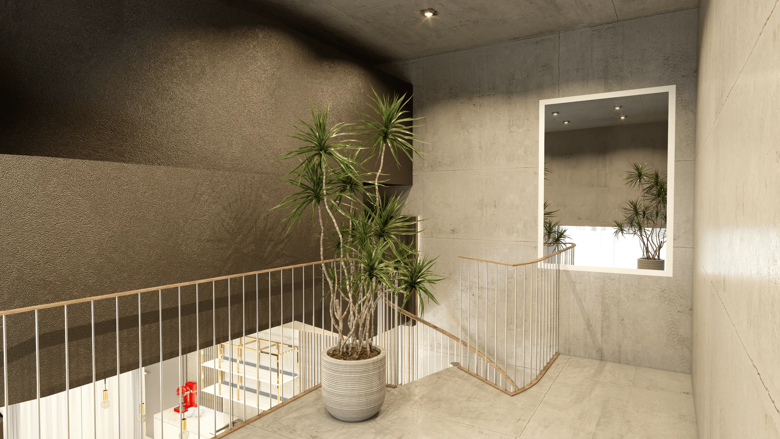 Franklinturm Oerlikon – Salon-Innenraumvisualisierung