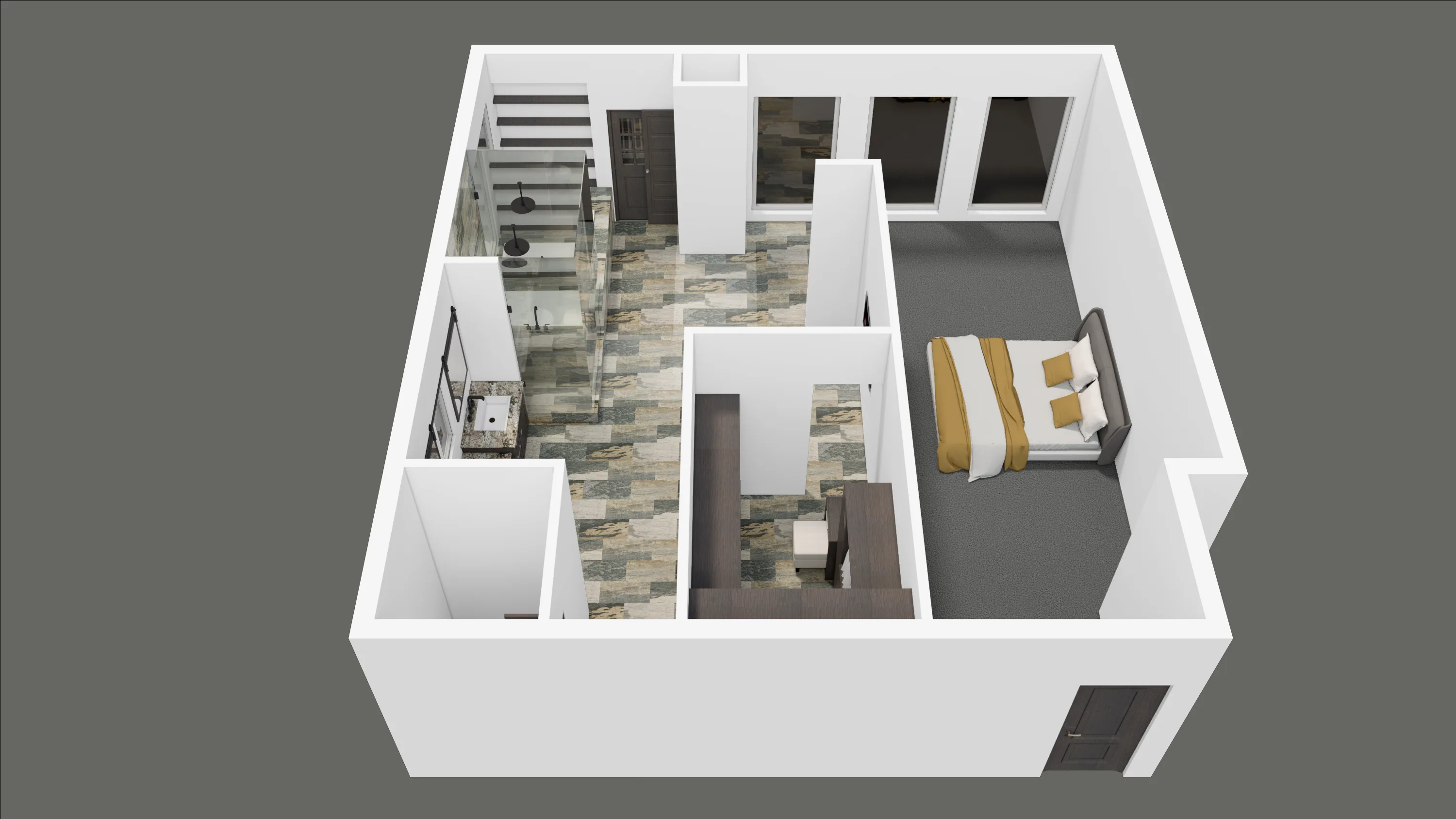 Private Bad- und Schlafzimmersuite – Renovierung · Ansicht 1