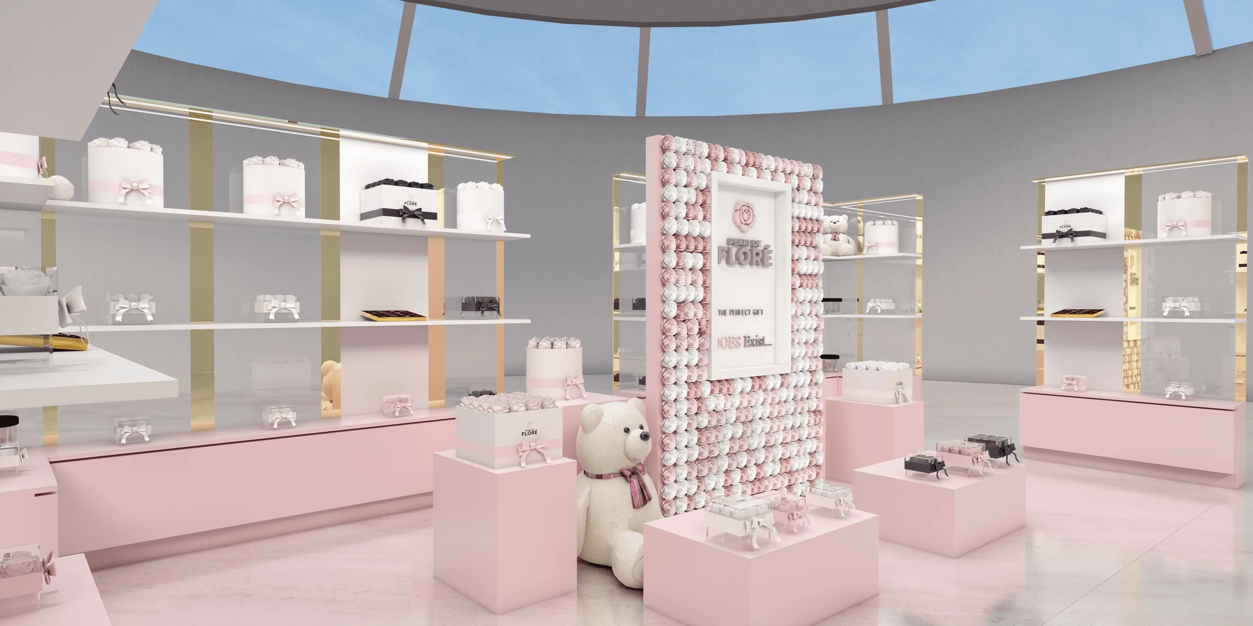 Pearl de Floré – Messestand-Design · Ansicht 1