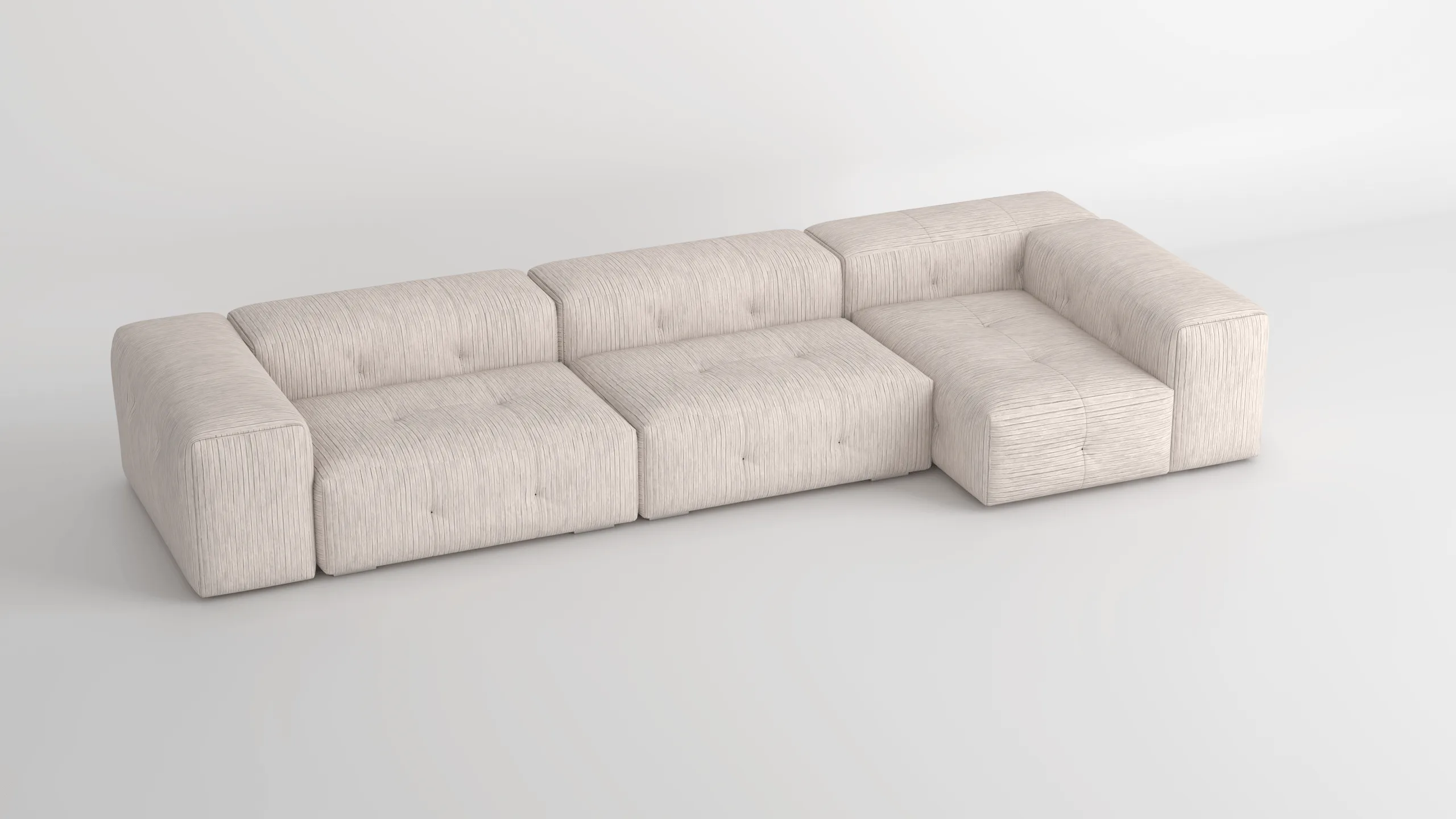 Modulares Sofa – Visualisierung von Stoff- und Materialvarianten · Ansicht 1