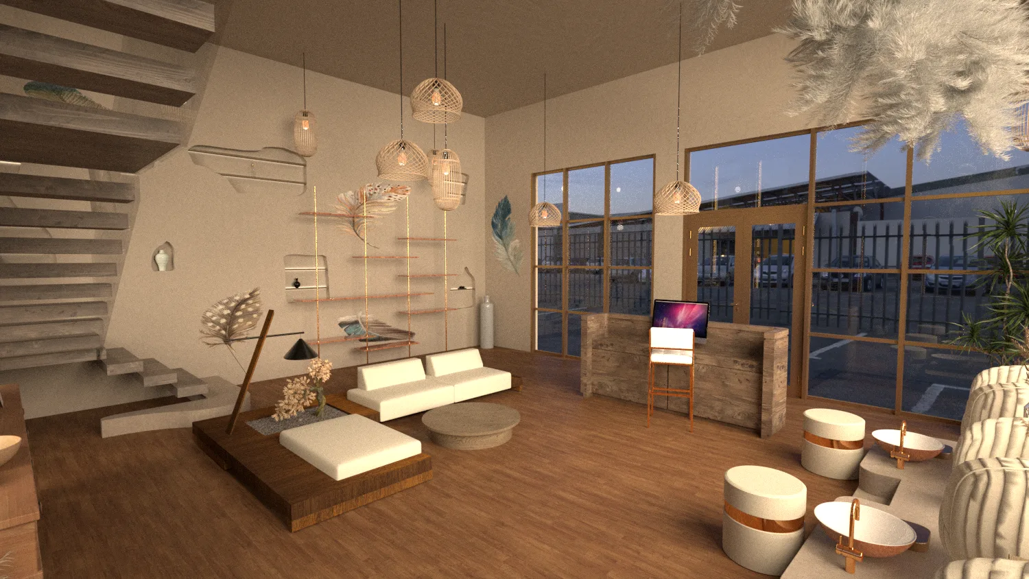 Koreanisches Spa – Innenraumdesign · Ansicht 1
