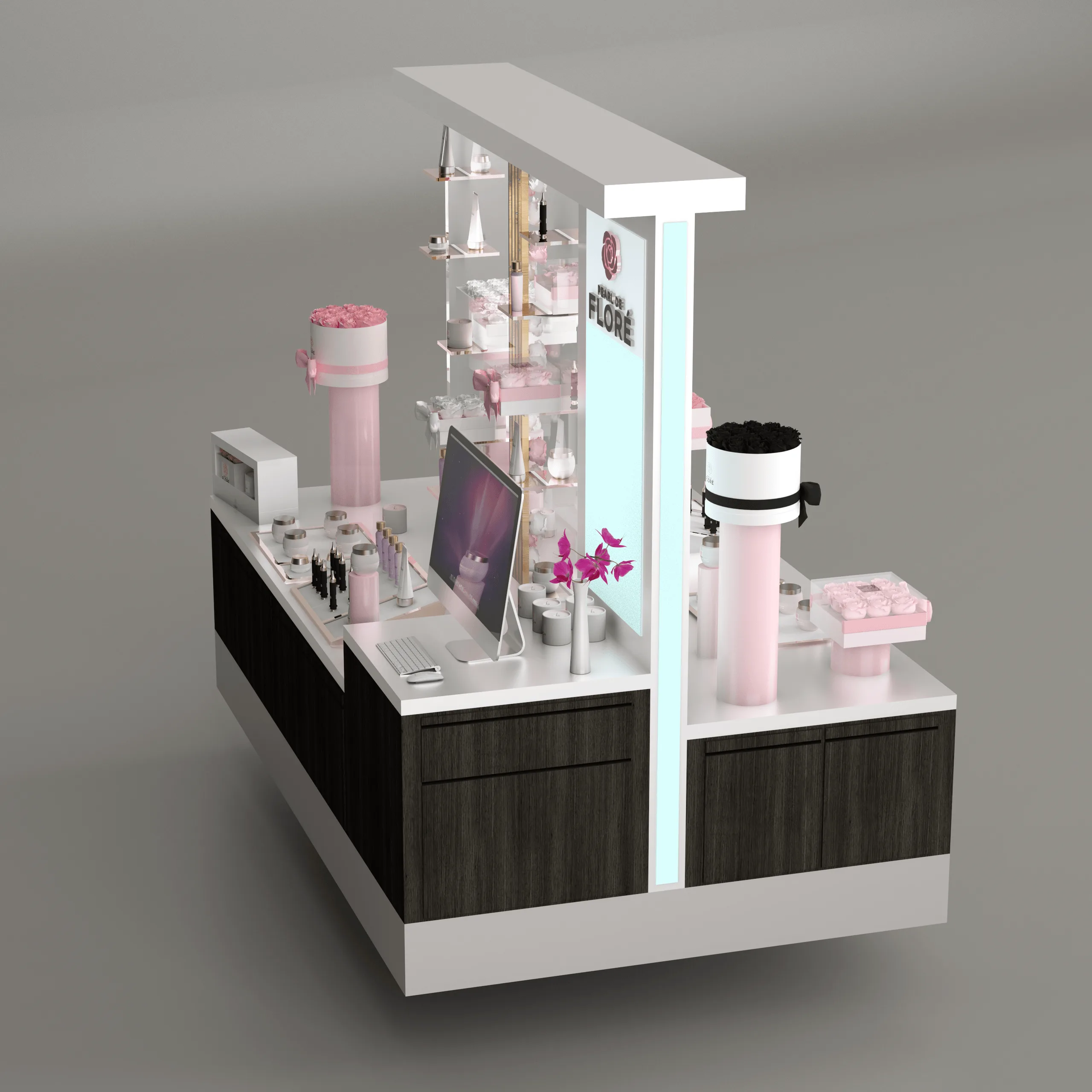 Pearl de Flore – Luxus-Retail-Kiosk-Design · Ansicht 3