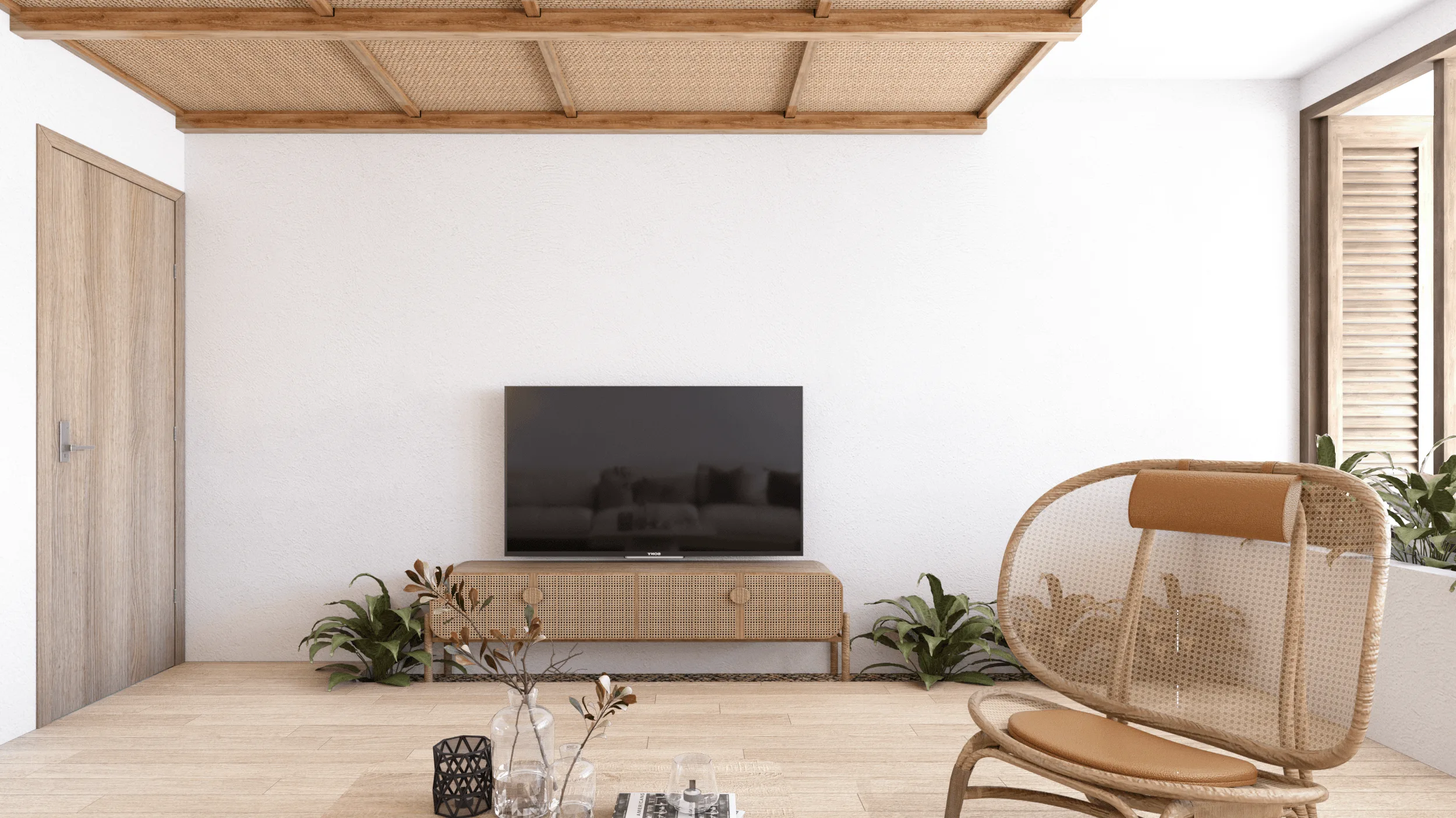 Wohninterieur mit natürlichem Rattan · Ansicht 2