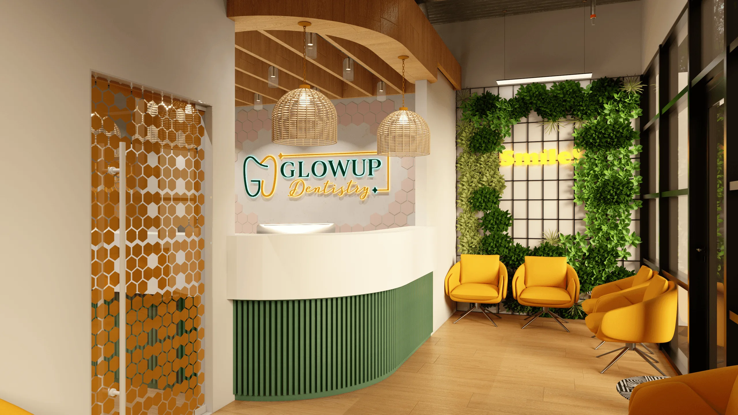 GlowUp Dentistry – Innenraumdesign · Ansicht 1