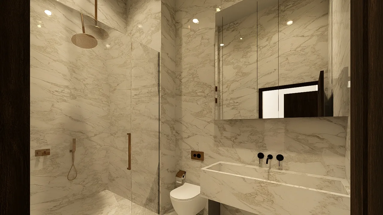 3D-Architektur-Walkthrough – sechsgeschossiges Reihenhaus