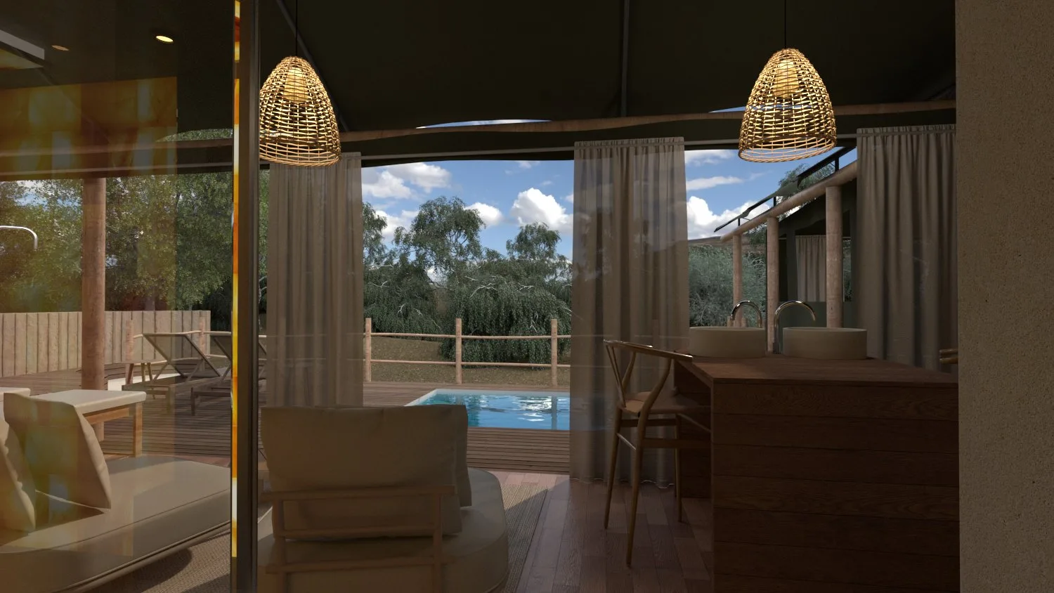 Safari-Zelt-Interieur – Barefoot Luxury Lodge