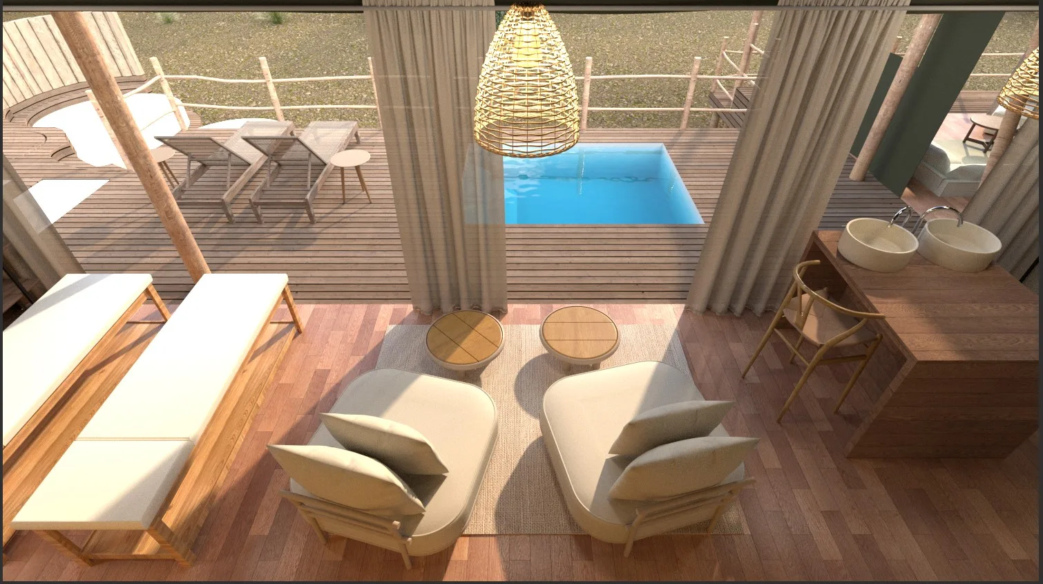 Safari-Zelt-Interieur – Barefoot Luxury Lodge