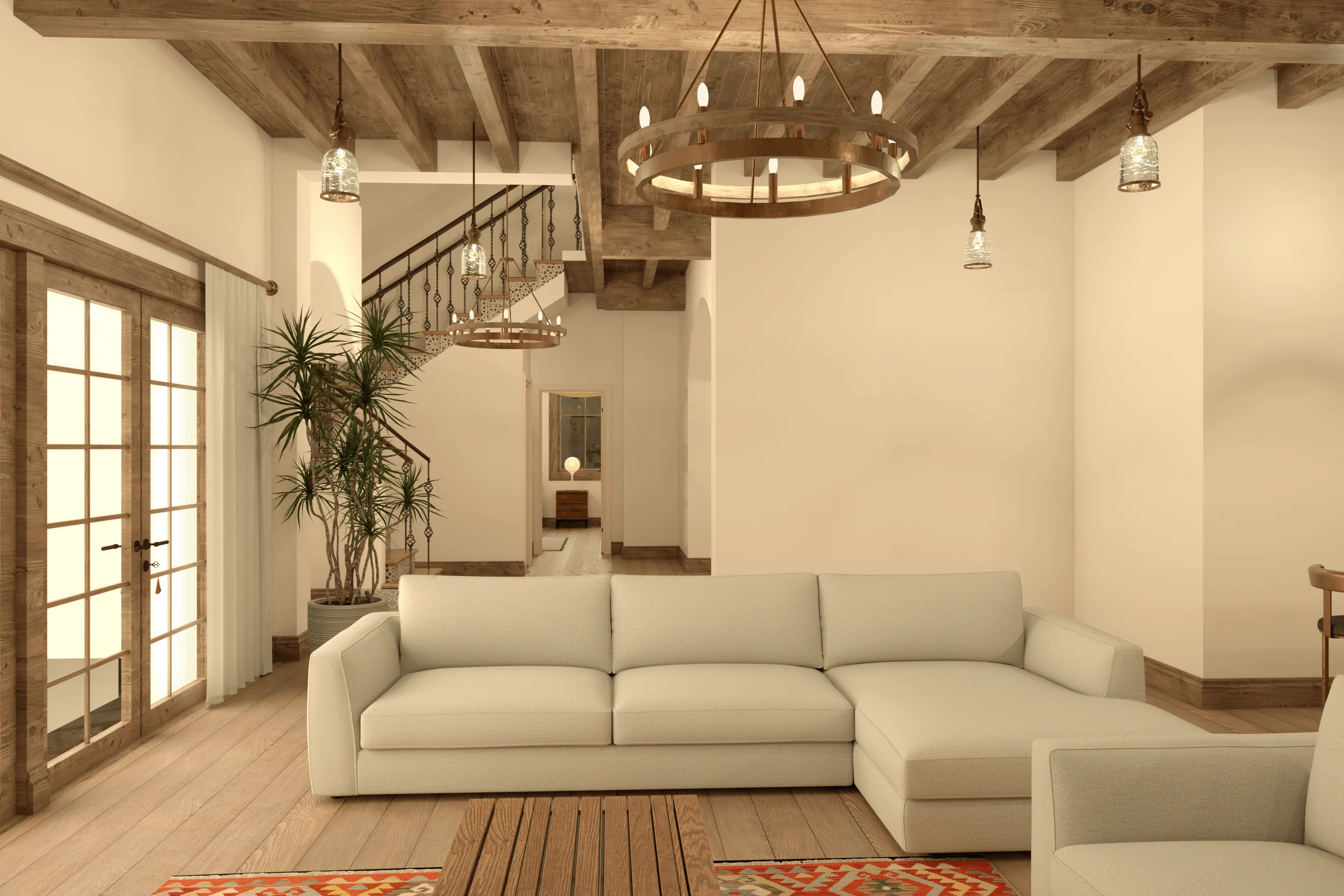Klassisches Haus im spanisch-kolonialen Stil – Innenraumdesign · Ansicht 3