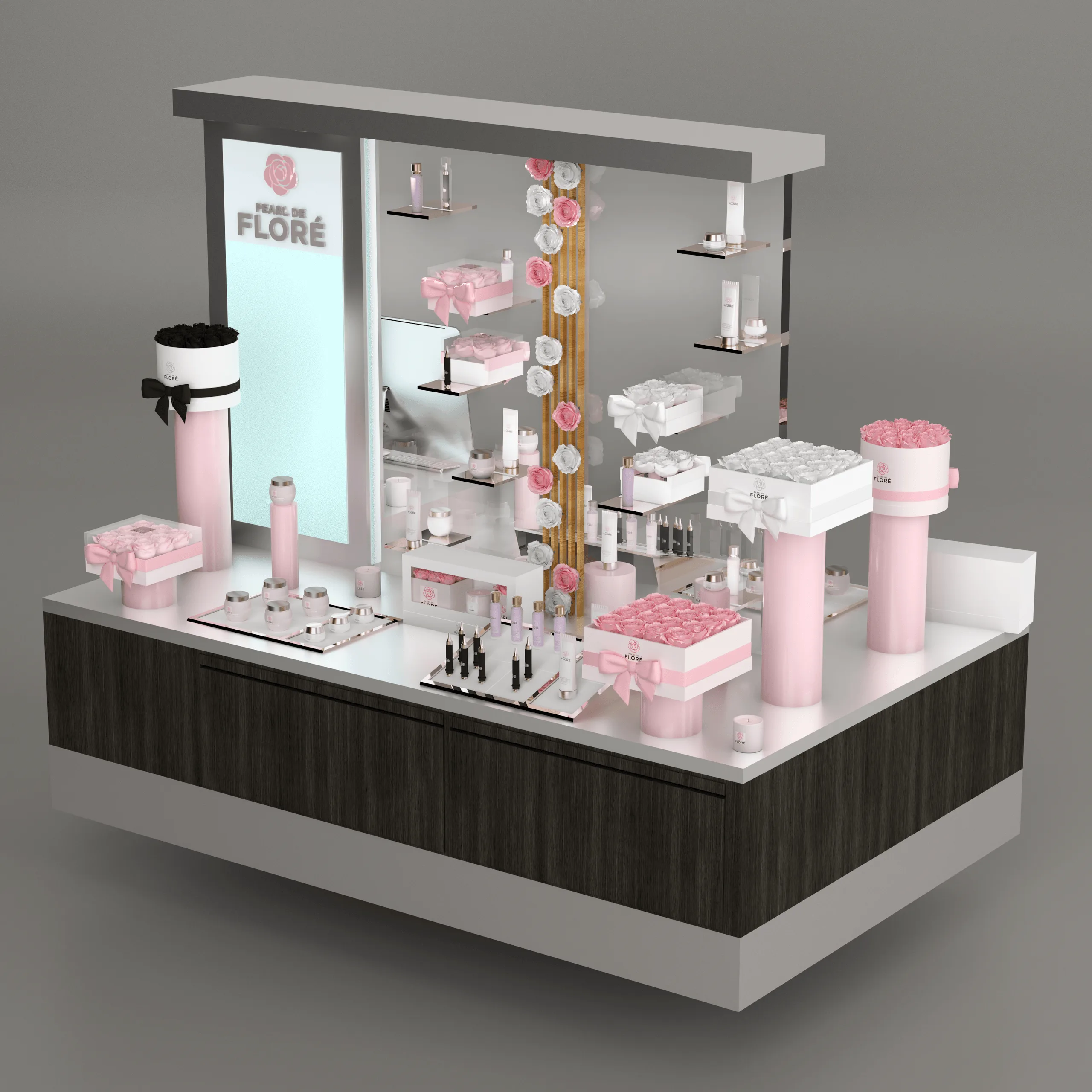 Pearl de Flore – Luxus-Retail-Kiosk-Design · Ansicht 5