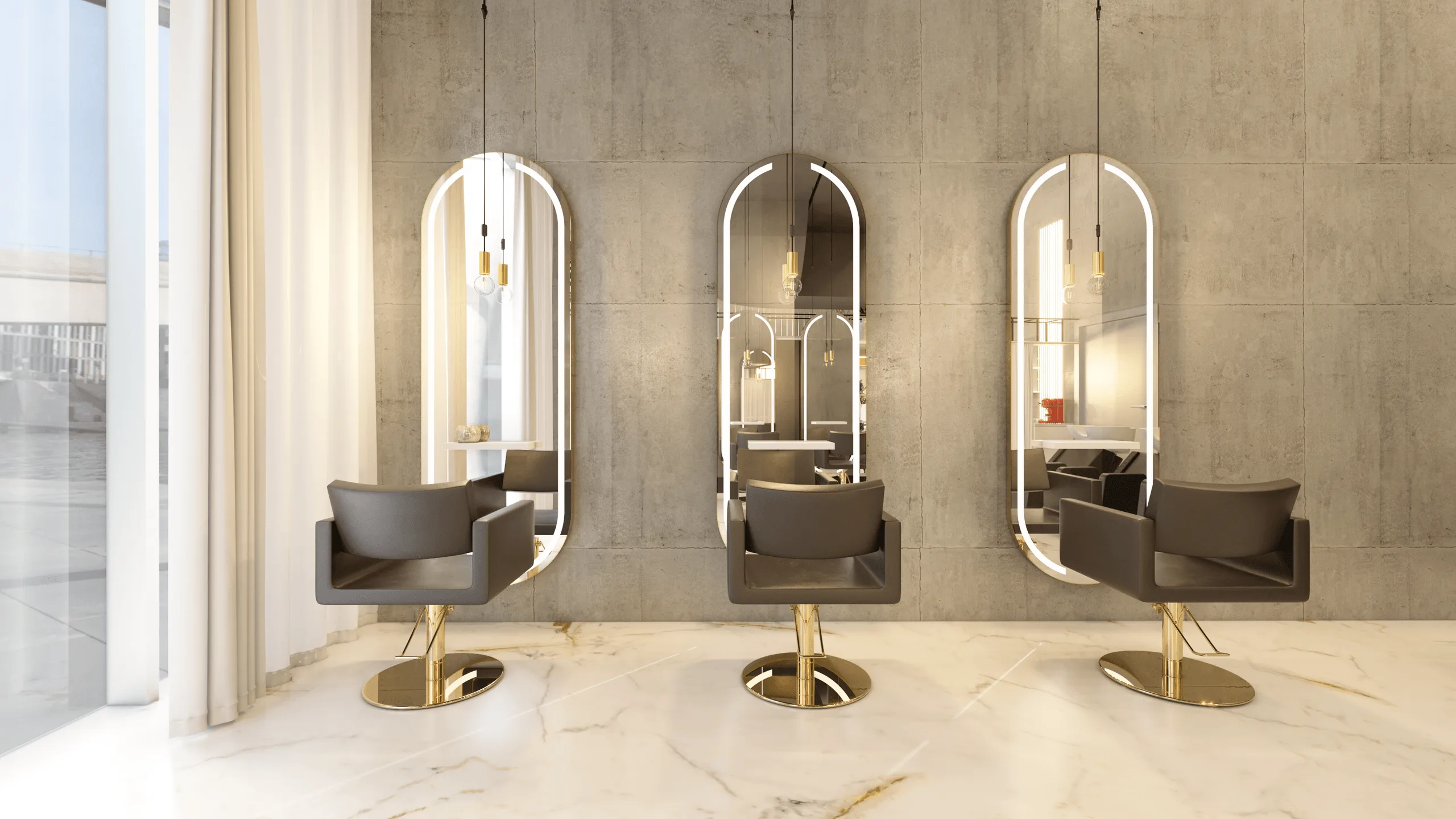 Franklinturm Oerlikon – Salon-Innenraumvisualisierung · Ansicht 2
