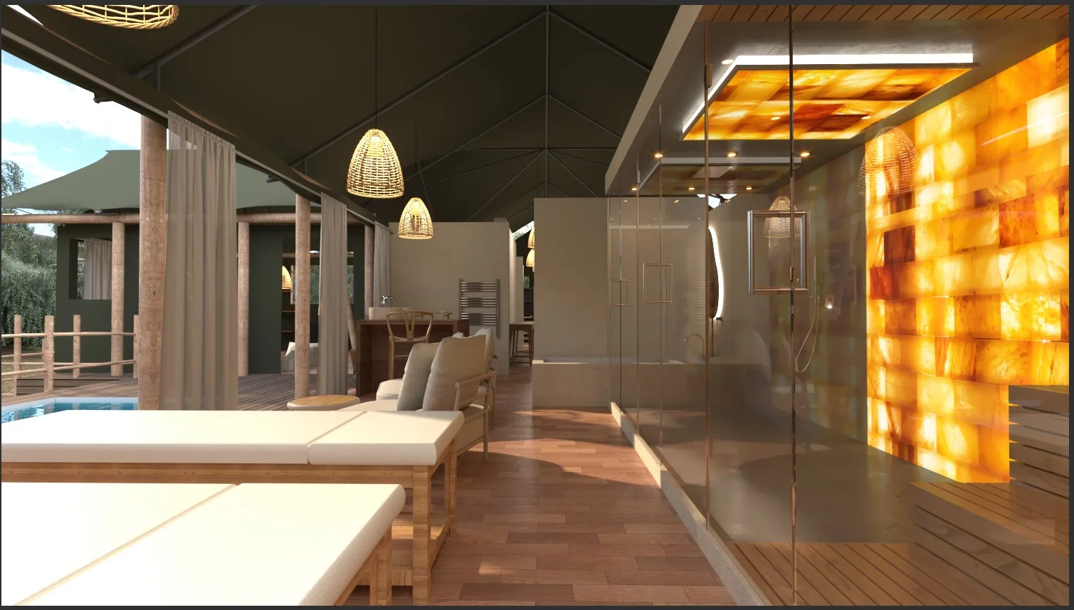 Safari-Zelt-Interieur – Barefoot Luxury Lodge
