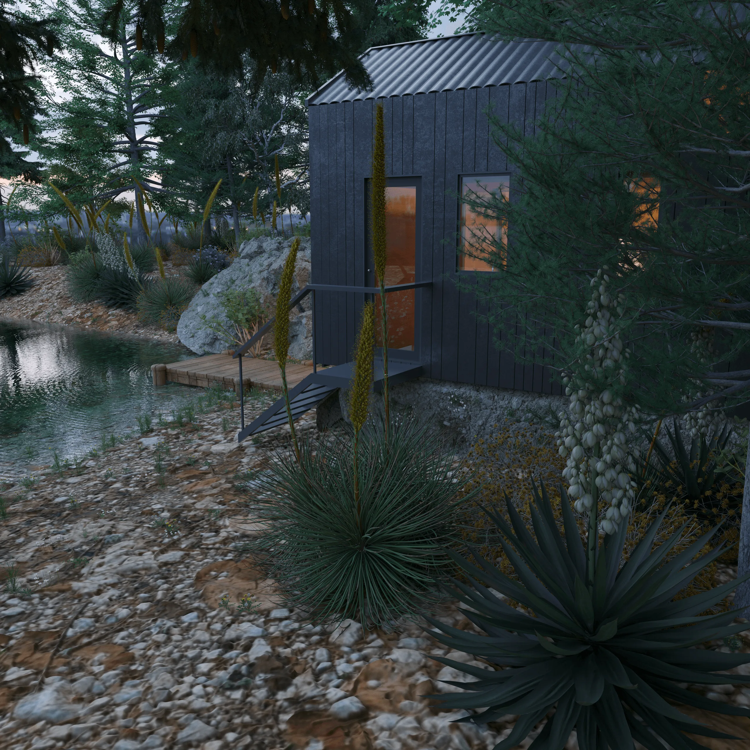 Modernes Waldhaus – Kompaktes Off-Grid-Design · Ansicht 3