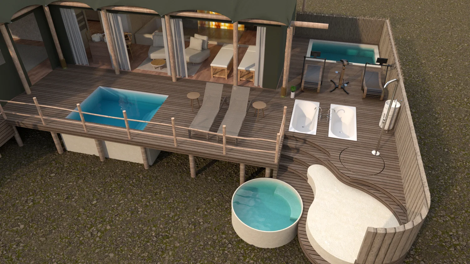 Safari-Zelt-Interieur – Barefoot Luxury Lodge