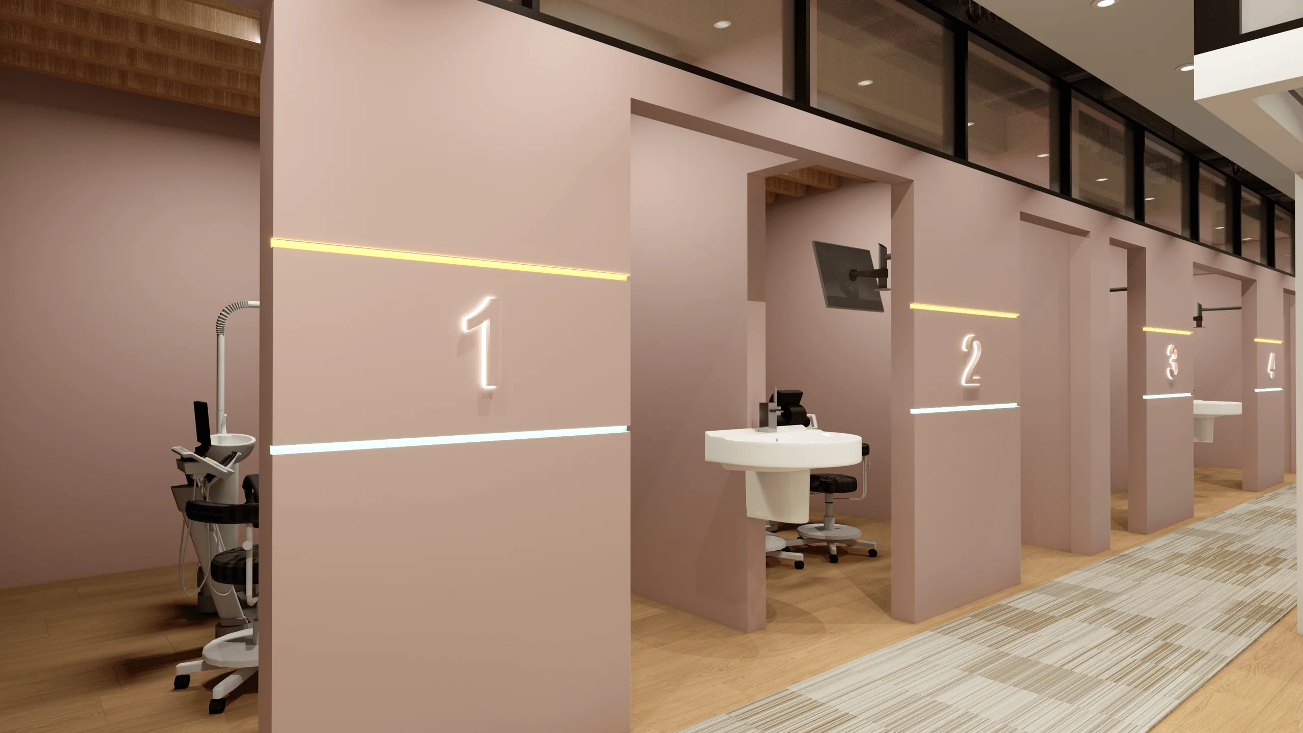 GlowUp Dentistry – Innenraumdesign · Ansicht 3