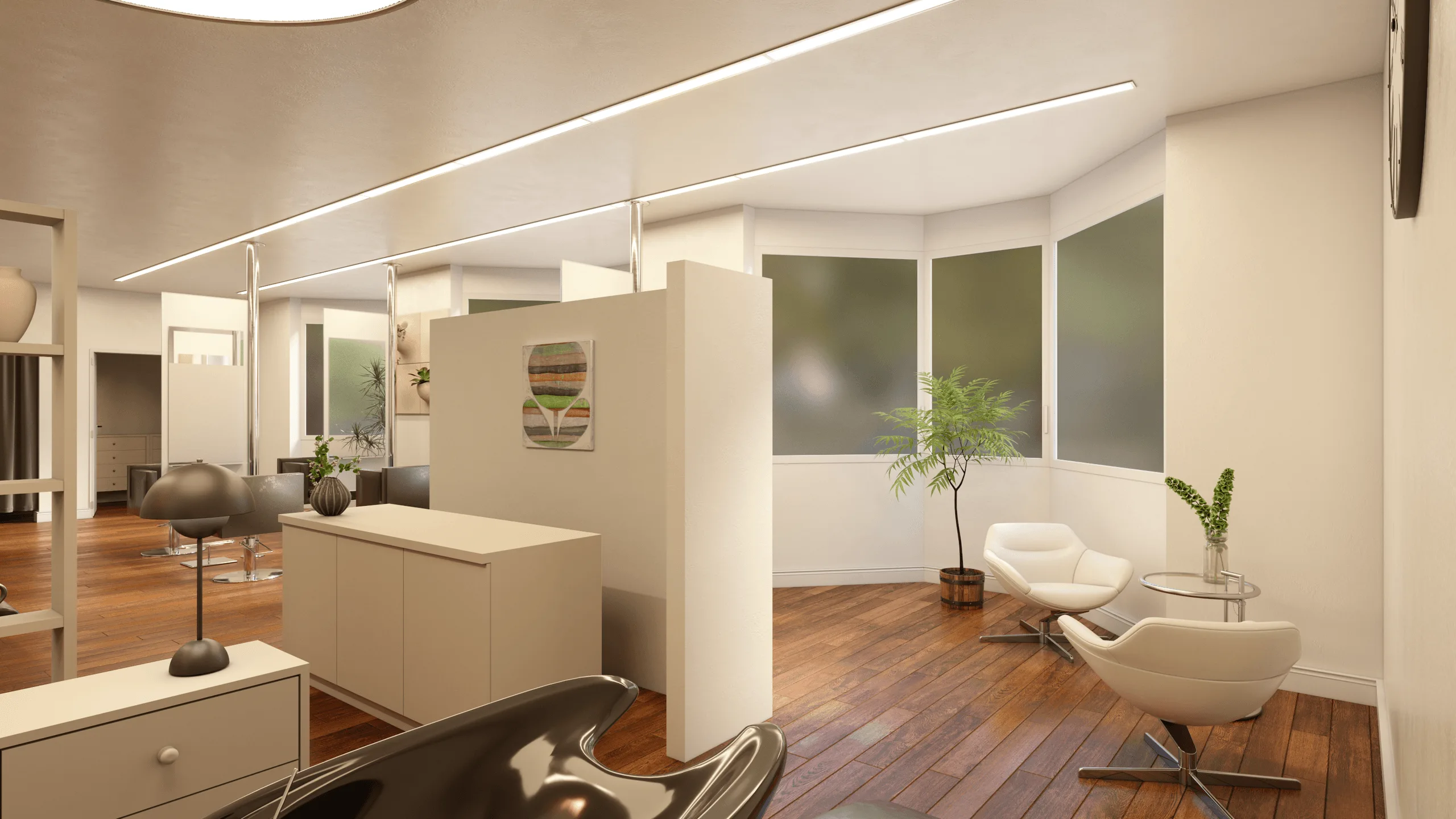 Friseursalon-Innenraumdesign · Ansicht 4