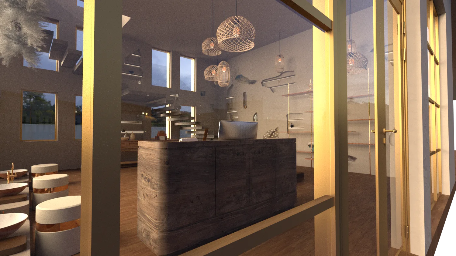 Koreanisches Spa – Innenraumdesign · Ansicht 4