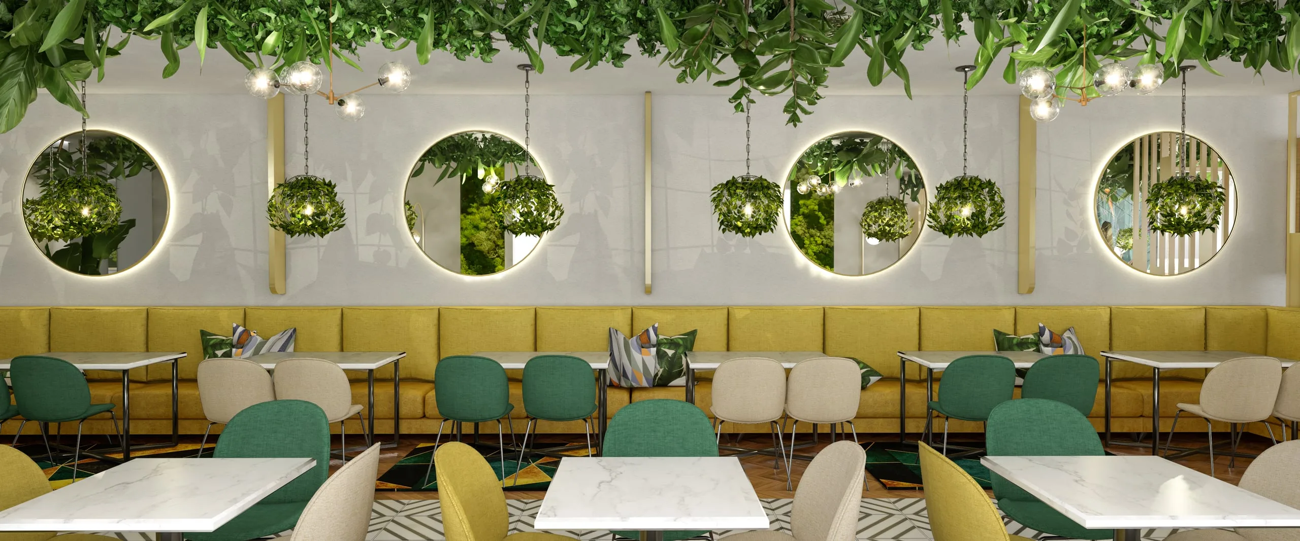 Botanisches Café – Innenraumdesign · Ansicht 2