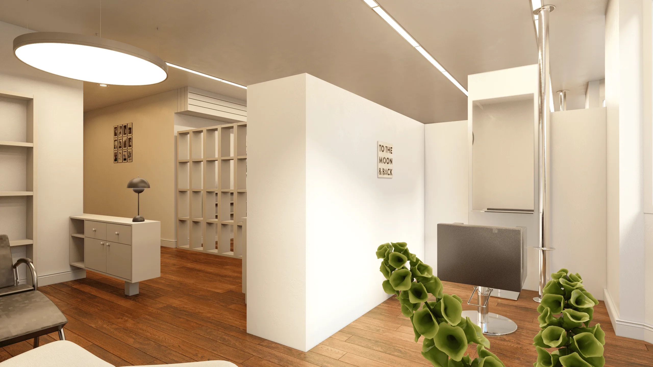 Friseursalon-Innenraumdesign · Ansicht 5