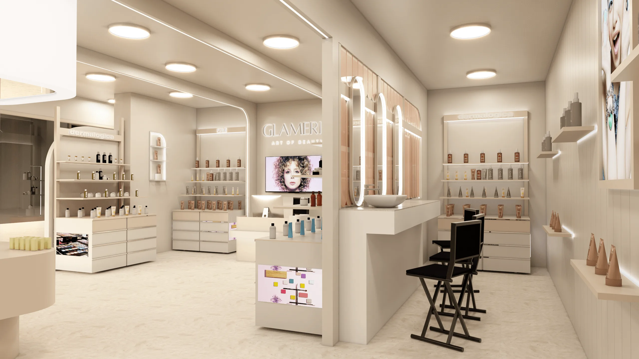 Glameria Store – Innenraumdesign · Ansicht 5