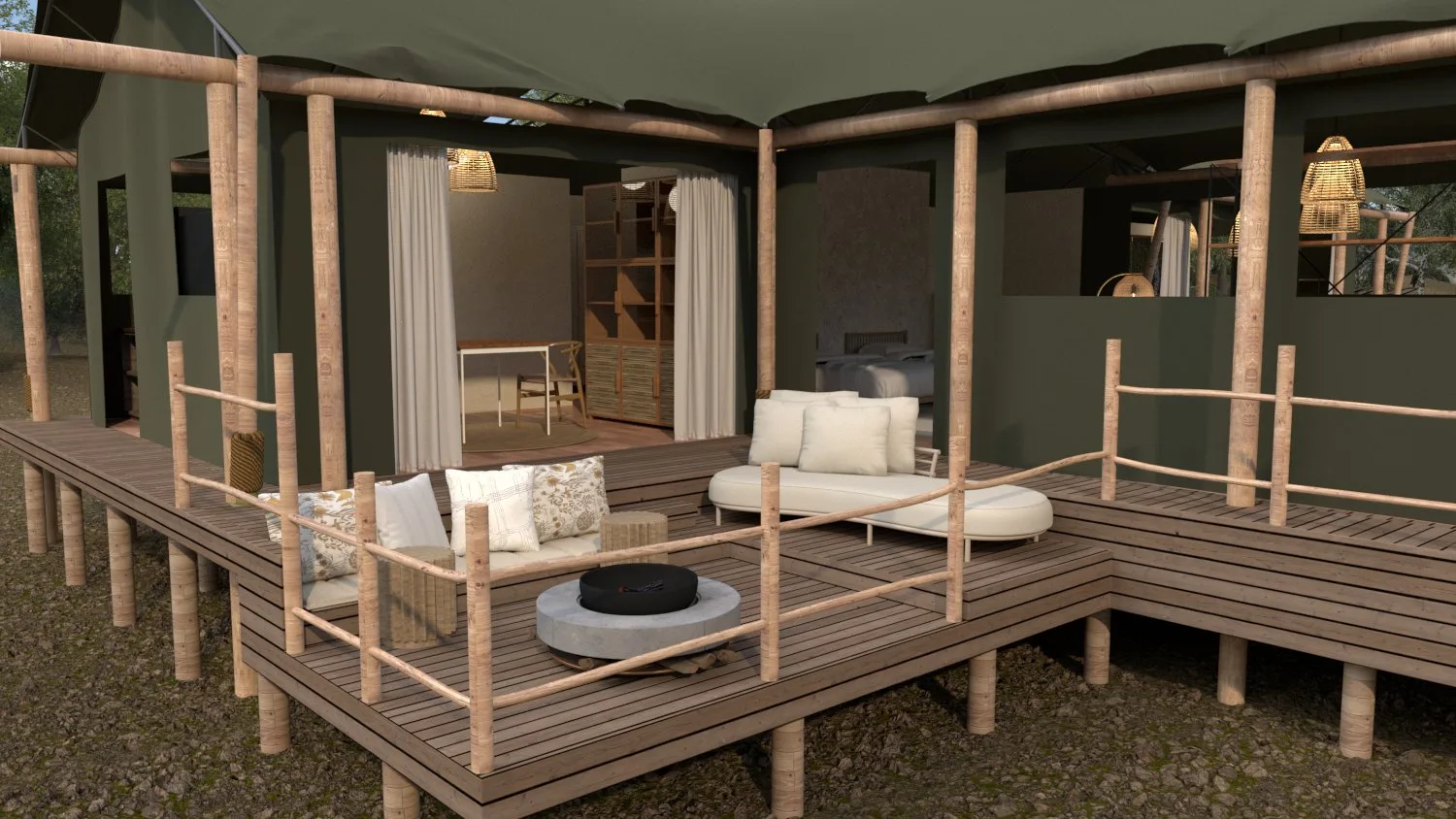 Safari-Zelt-Interieur – Barefoot Luxury Lodge