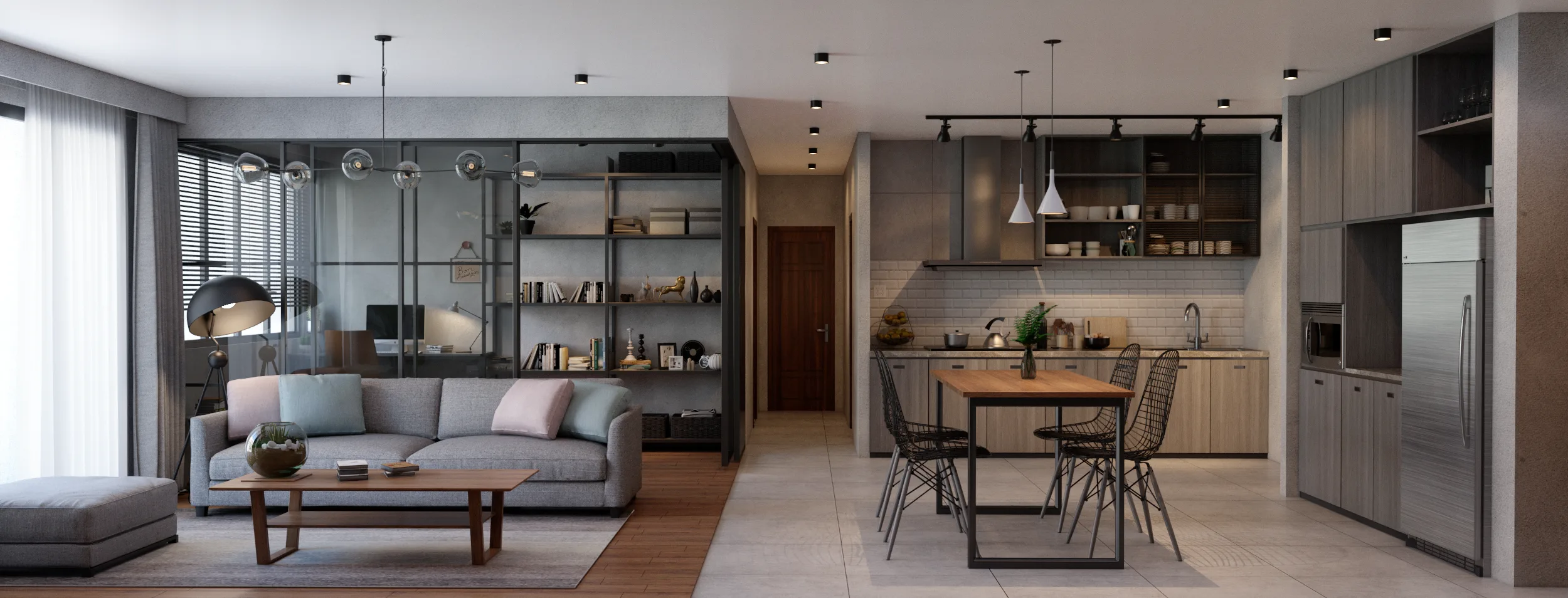 Moderne Apartment-Innenraumvisualisierung · Ansicht 5