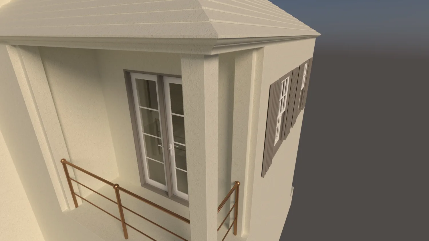 Architektonisches Basismodell eines Wohnhauses · Ansicht 6
