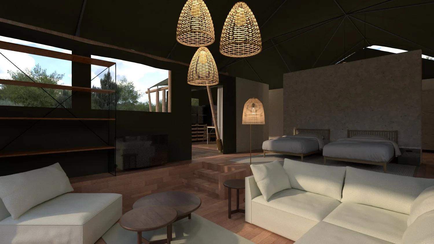Safari-Zelt-Interieur – Barefoot Luxury Lodge