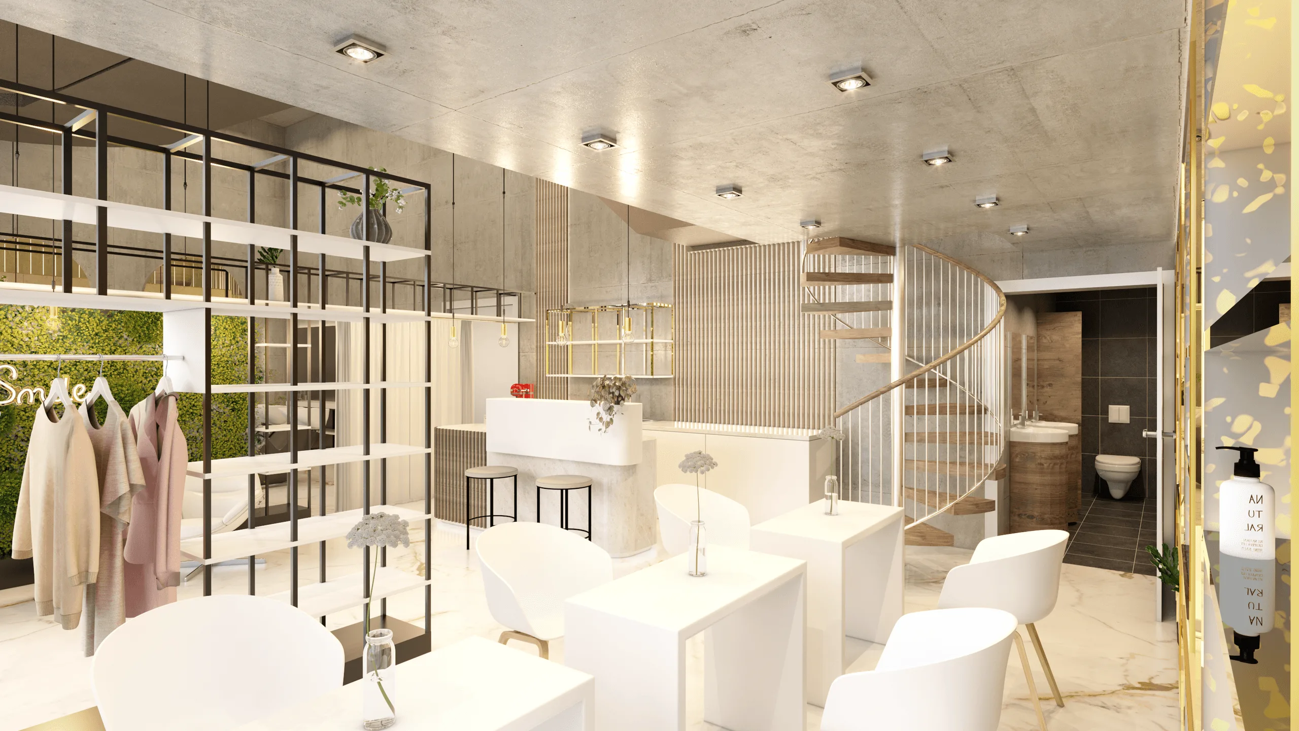Franklinturm Oerlikon – Salon-Innenraumvisualisierung