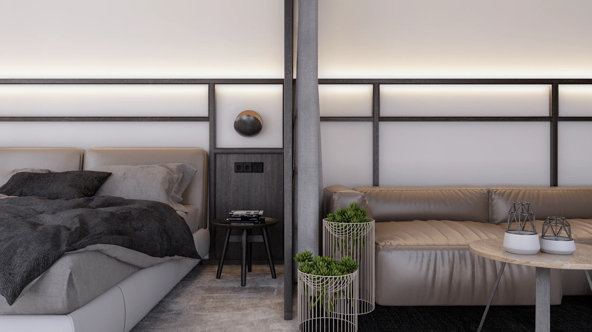 Kompaktes Studio-Apartment – Innenraumvisualisierung · Ansicht 4