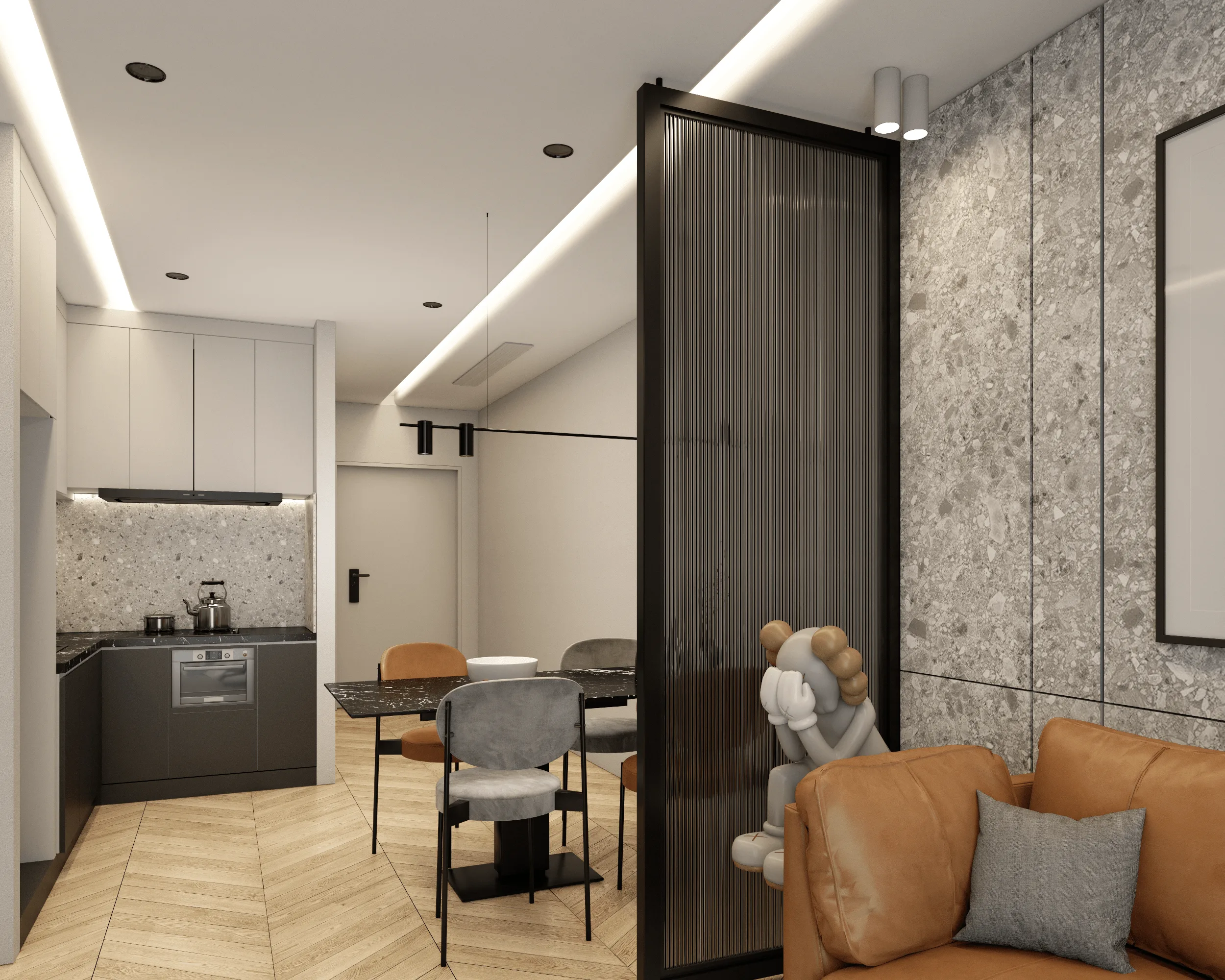 Apartment-Innenraumdesign · Ansicht 1