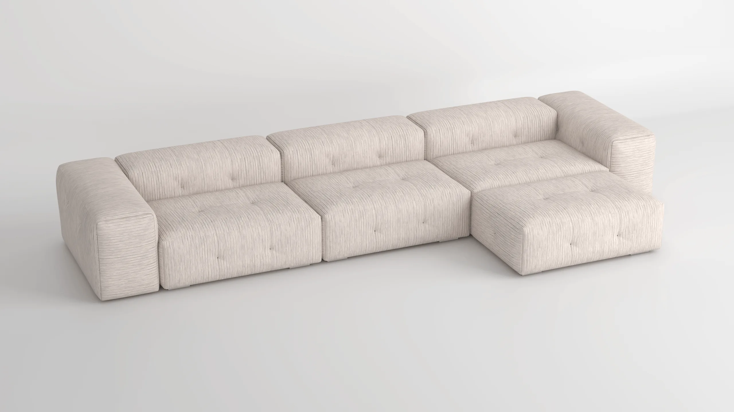 Modulares Sofa – Visualisierung von Stoff- und Materialvarianten
