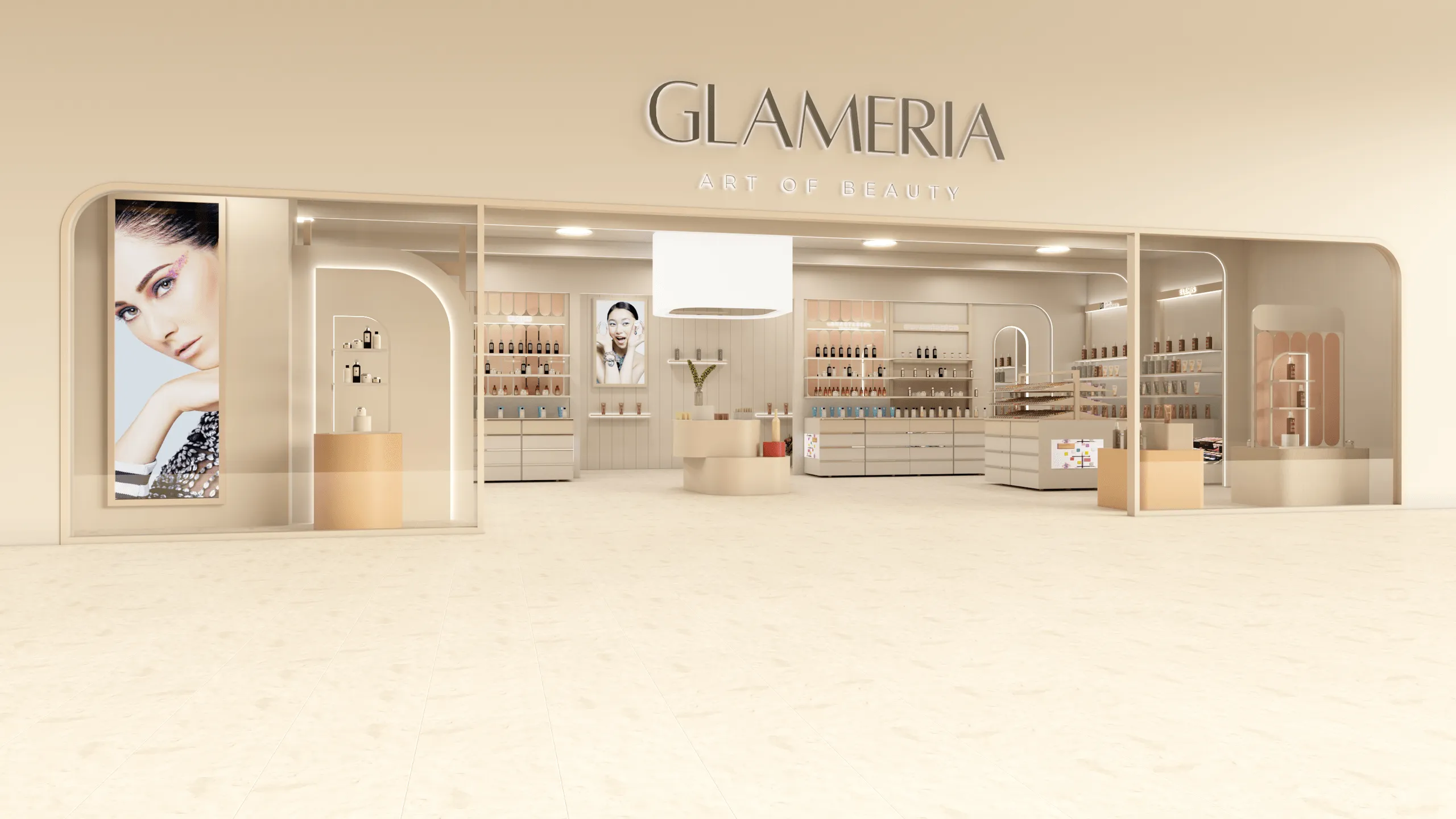 Glameria Store – Innenraumdesign