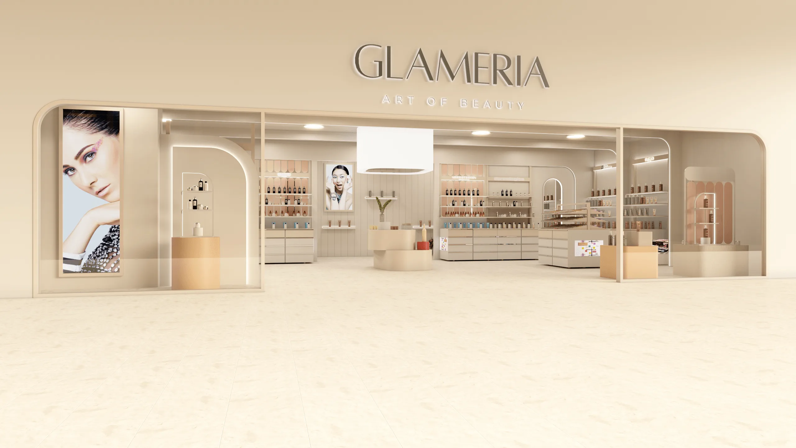 Glameria Store – Innenraumdesign