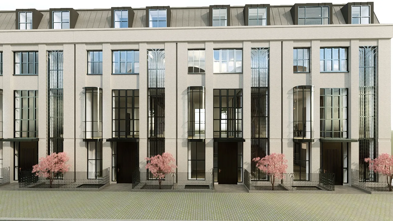 3D-Architektur-Walkthrough – sechsgeschossiges Reihenhaus